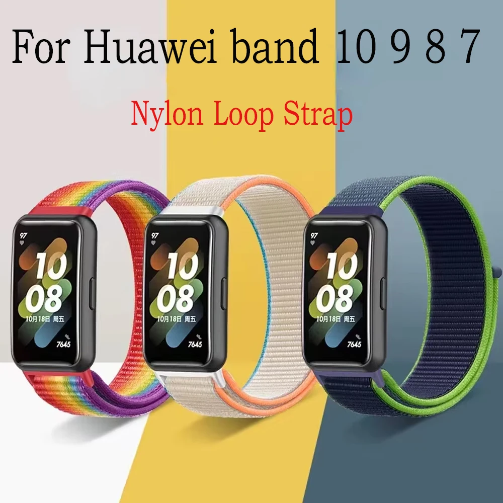 حزام حلقة من النايلون لهواوي باند 10 9 8 سوار ذكي رياضي قابل للتنفس سوار معصم بديل أصلي لهواوي باند 7 كوريا #1