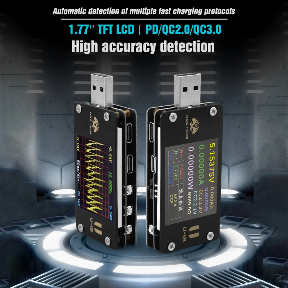 OSS U18 Fast charging tester high-precision voltage & current tester meter multifunctional PD/QC2.0/QC3.0 protocol decoy tool