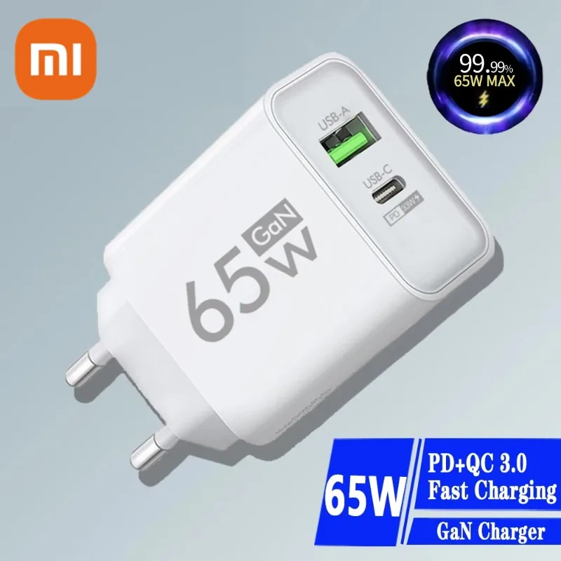 Xiaomi Turbo Charge 65w Fast Quick Charger EU US QC3.0 Wall Charger Adapter Poco X3 M3 F3 Mi 13 12 CC9 9T Pro Redmi Note 11