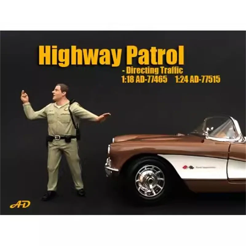 1:18 Scale Scene Accessory Resin Doll Highway Patrol Police Action Figure Model Collection DIsplay Toys Gifts Decoration Fans