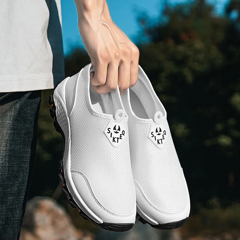 

YRZL/мужские лоферы, кроссовки из дышащей сетки, легкие слипоны, удобная повседневная прогулочная обувь, нескользящая походная обувь для мужчин