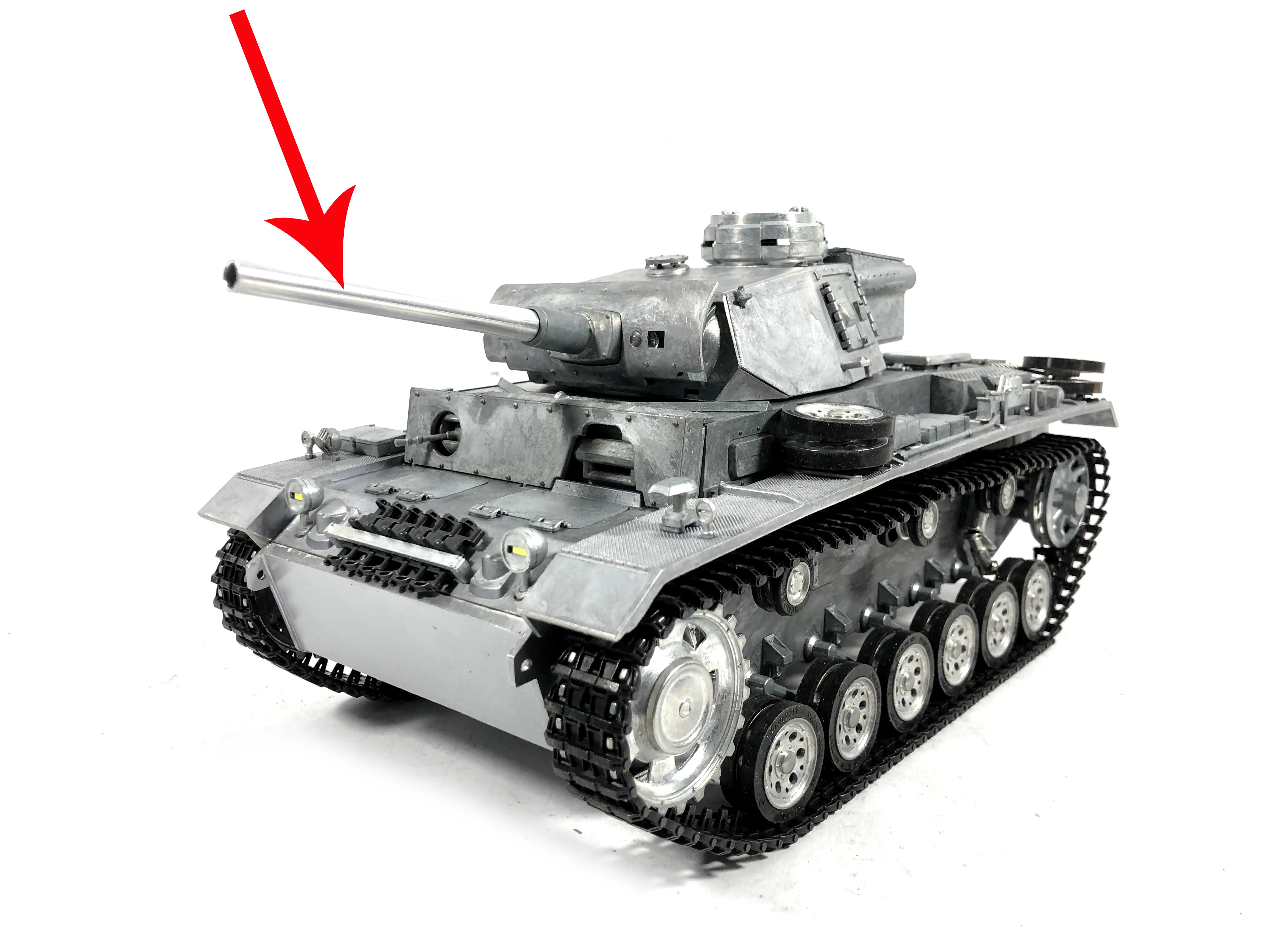 Mato MT117 Metal barrel for  1/16 1:16 RC Panzer III tank, metal upgraded parts(for BB shooting)