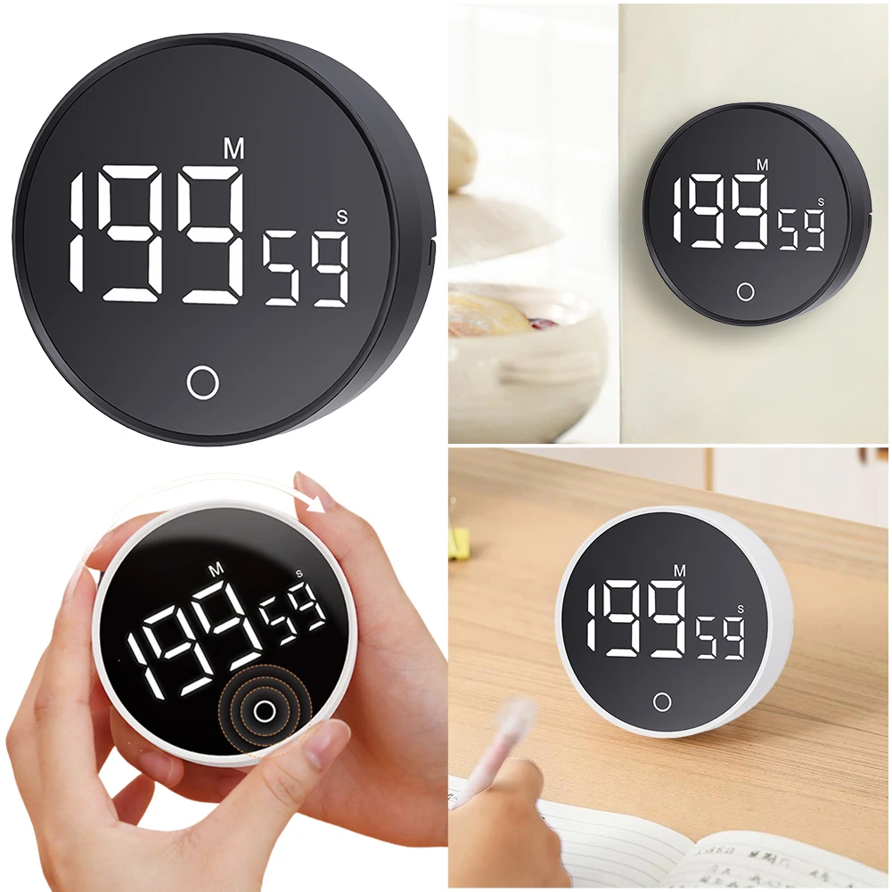 Magnetic Electronic Digital Timer Large LED Display Smart Timer Electronic Cooking Countdown Timer for Cooking Working Studying