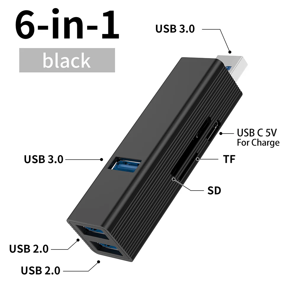 6 In 1 USB3.0 Hub A…