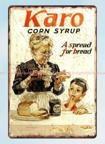 picture wall decor ideas Karo corn syrup spread for bread metal tin sign