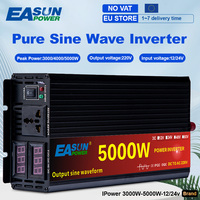 Car Inverter 3000W 4000W 5000W Power DC 12V 24V to AC 220V Pure Sine Wave Converter Auto Inversor Transformer Solar with LED