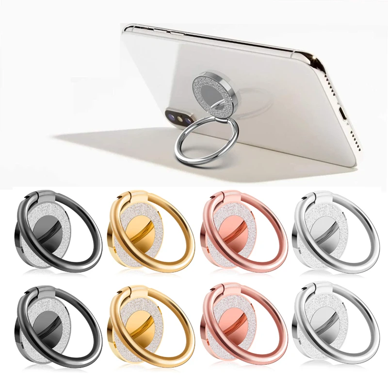 Universal Phone Ring Buckle Bracket Flash Drill Electroplating Ring Buckle Ultra-thin Magnetic Ring Buckle for IPhone Xiaomi