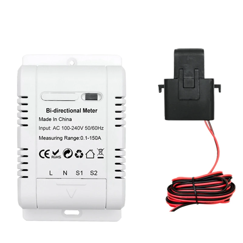 Tuya wi fi inteligente bidirecional monofásico medidor de energia sistema solar medidor de monitoramento de consumo de produção de energia durável