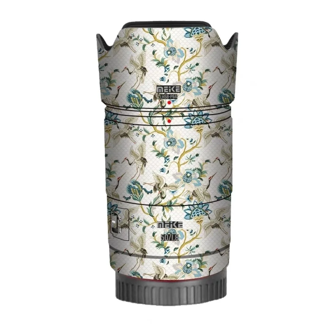 ل MEKE 50 مللي متر F1.8 ملصق عدسة الكاميرا الجلد ملصق الفينيل التفاف معطف الفيلم ل MEIKE 50 1.8 سوني E جبل