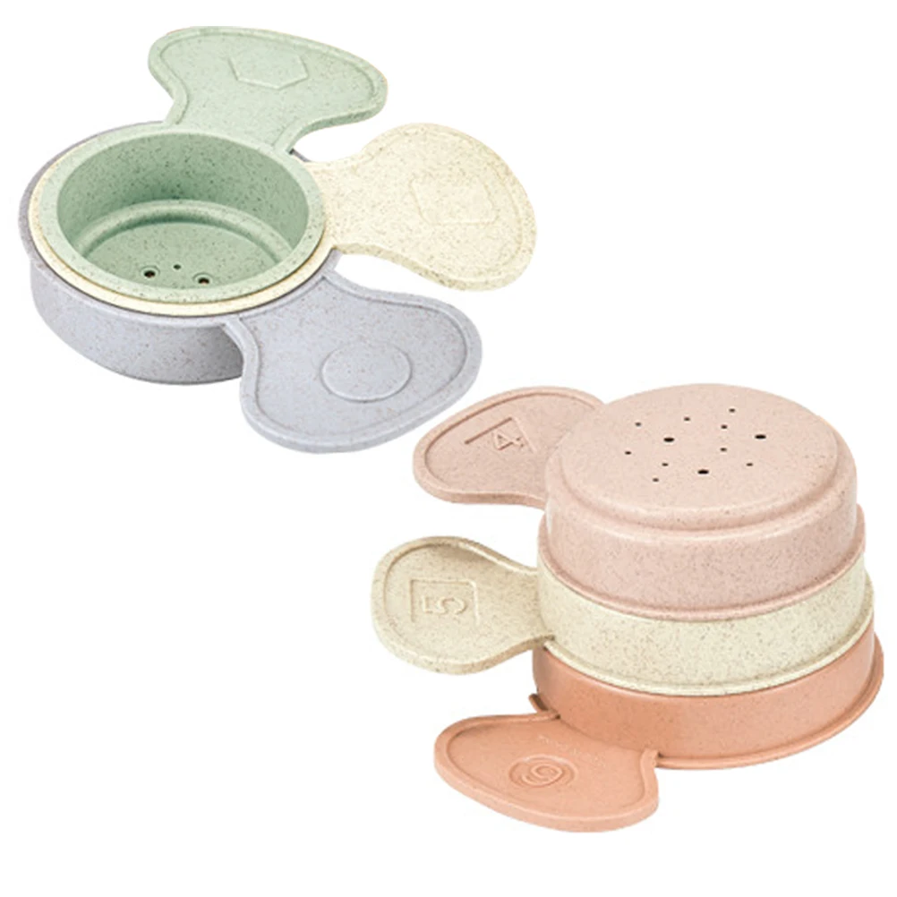 Juego de tazas apilables para bebé, baño educativo Montessori, construcción para niños pequeños, juguetes de plástico seguros y brillantes, desarrollo, 1 Juego