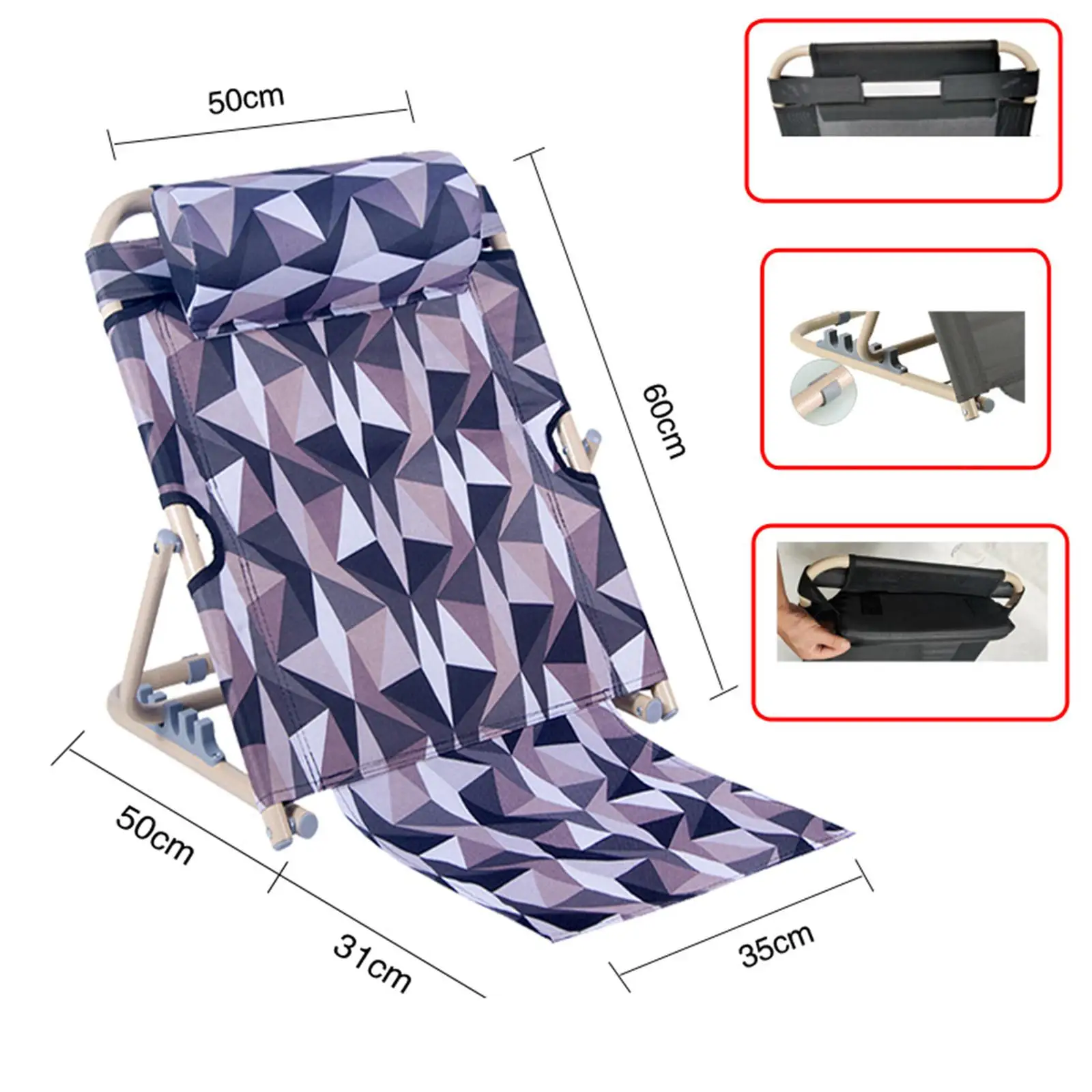 Lifting Bed Backrest Portable Multi Function Adjustable Reading Bed Chair