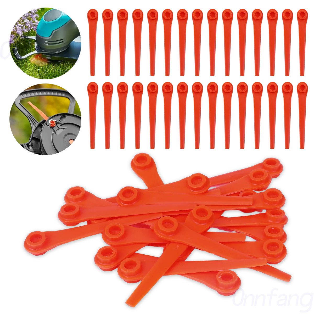 

20/60/100pcsPlastic Cutter Blades For Electric Cordless Grass Trimmer Strimmer Tool Grass Trimmer Blades Replacement Garden Tool