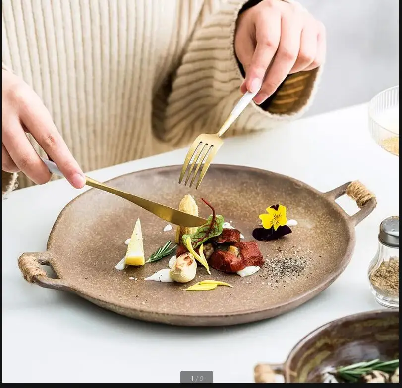 Restaurant Ceramic Tableware Dinner Plate Western Steak Plates Noodle Bowl Soup Bowls Dessert Sushi Fruit Dish