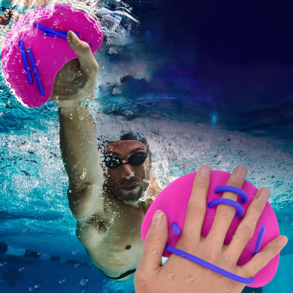

Silicone Swim Paddles Adjustable Kids Swim Fin Hand Paddle Set for Lap Swimming Diving Silicone Flippers with Pool for Enhanced