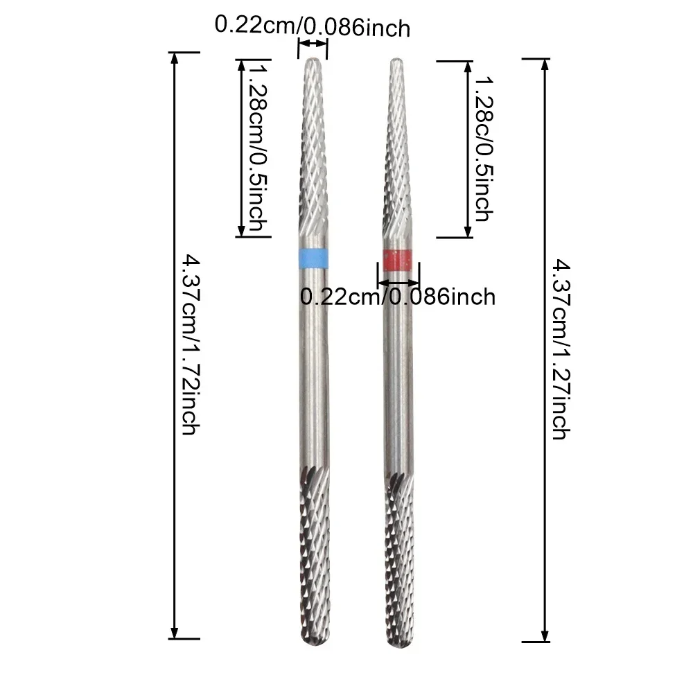 1pcs Dual-Head Available Nail Drill Bit 3/32 Inch Tungsten Carbide Professional Nature Nail Buffer Bit For Nail Cuticle Clean Ma