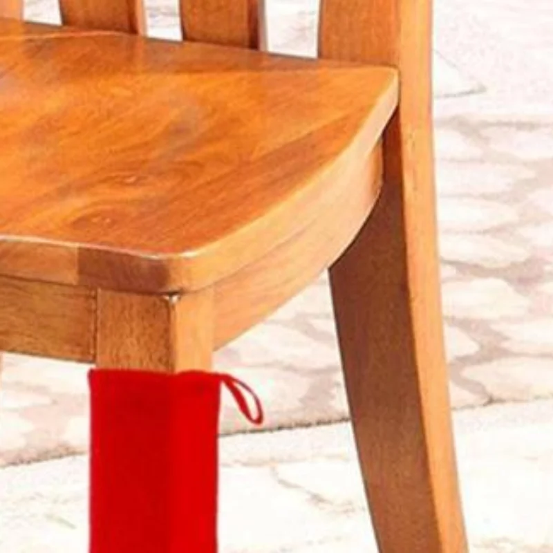 Reusable Christmas Table Chair Leg Covers Anti-Noise Non-Slip Festive Foot Sleeves for Xmas Family Dinner Decor