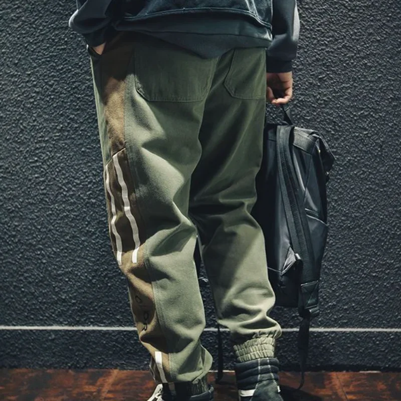 Men's Cargo Pants Harem Work Wear Male Trousers Autumn With Trend Unique Fashion Nylon Casual Regular Fit Vintage Big Size Emo