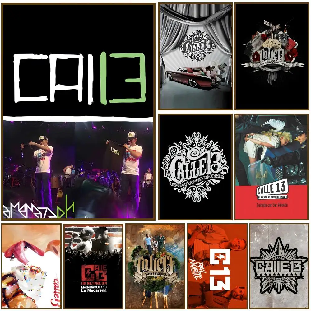 Rock Music Singer Band C-Calle 13-S Poster Self-adhesive Living Room Bedroom Party Bar Decor Moisture-proof Fade-resistant HD