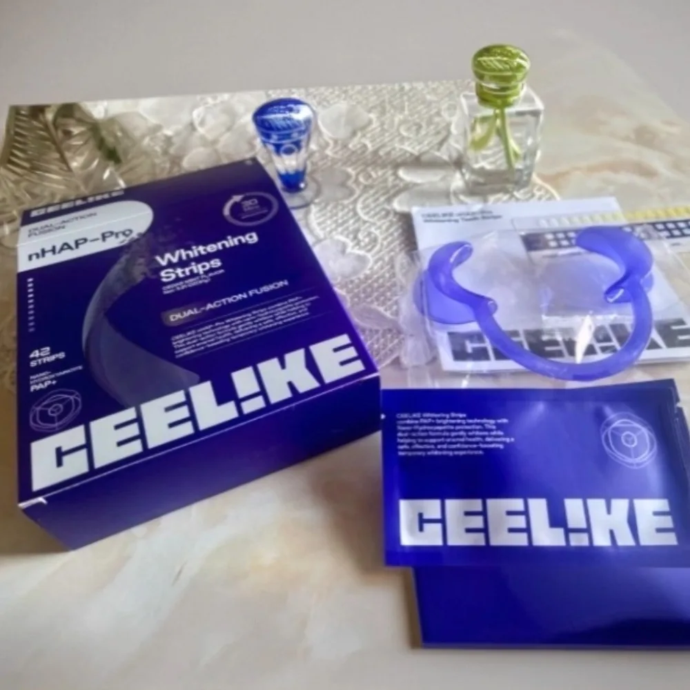 Original 1/2 Box CEELIKE NHAP-Pro Whitening Teeth Strips Cedar Mint Teeth Care Set Deep Cleaning Purple Teeth Whitening Strips