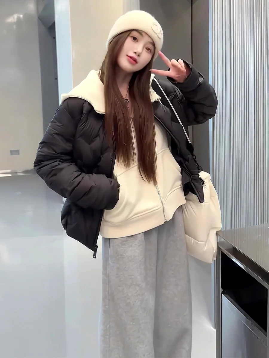 

Женская легкая пуховая куртка 90% белый пух, модная универсальная зимняя куртка для города, на молнии