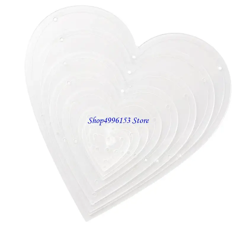 

Q0KE Multipurpose Heart Acrylic Sewing Templates Quilting Stencils For Fabric Marking And Handcrafts Textile Crafting