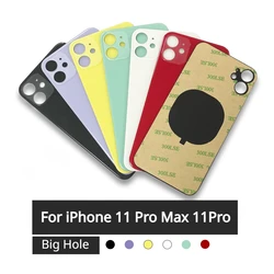 For iPhone 11 Pro Max 11Pro Back Glass Replacement Battery Cover Big Hole Rear Housing Door Repair Parts With 3M Tape