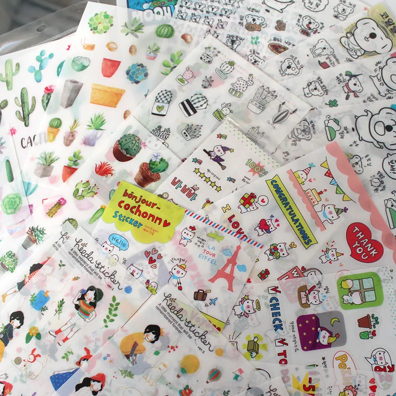 كوكي فتاة القط نبات الحيوانات الأليفة مقاوم للماء حساب اليد جراب هاتف مسطح ملصق يدوي الصنع اللوحة سكرابوكينغ المواد