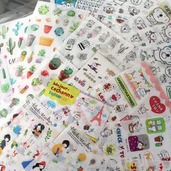 Cookie Girl Cat Plant Pet Waterproof Hand Account Flat Phone Case DIY Sticker Painting Scrapbooking Material