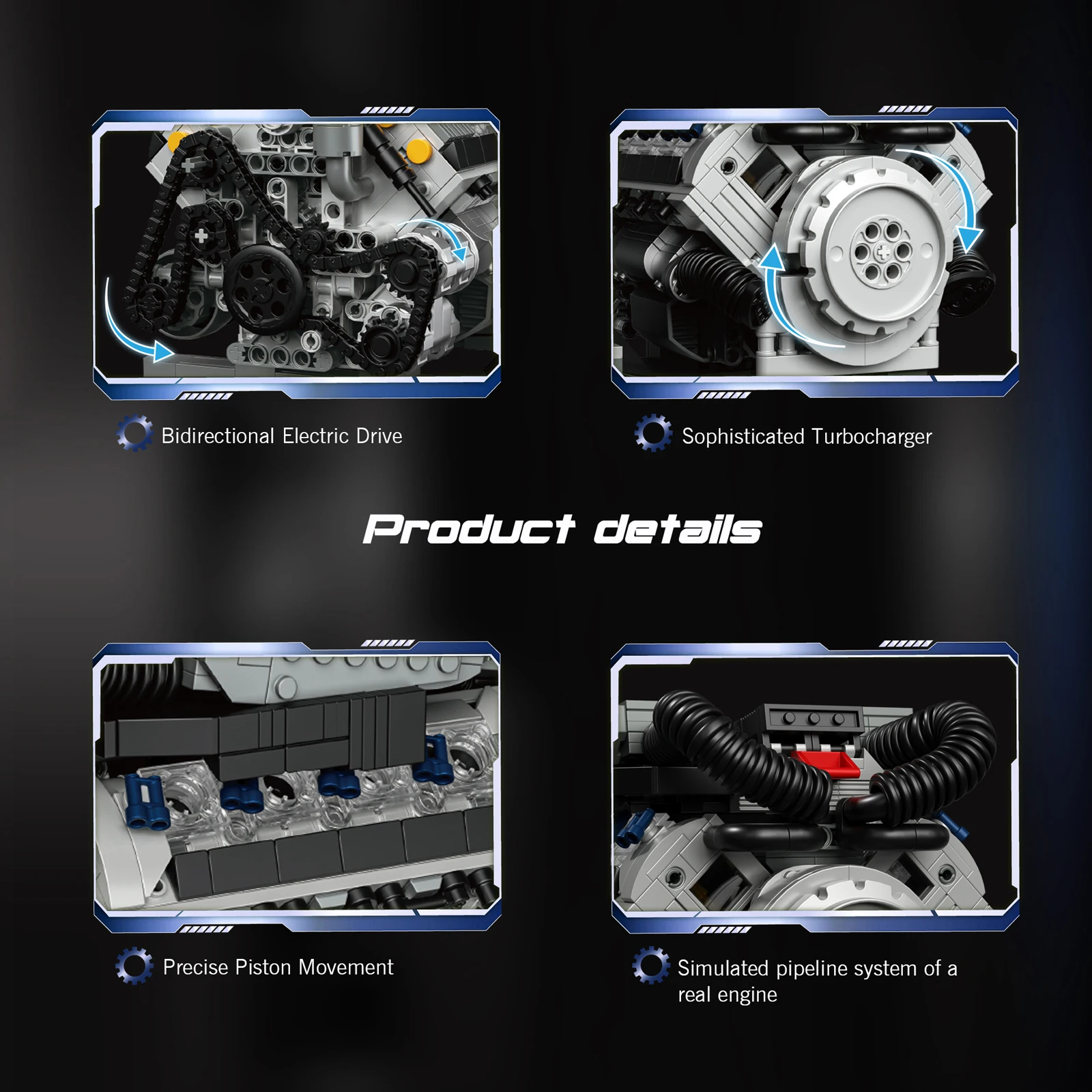 36303 supercar v8 modelo de motor 931 peças conjunto de blocos de construção montagem técnica tijolo brinquedos haste criativa educacional presente de natal