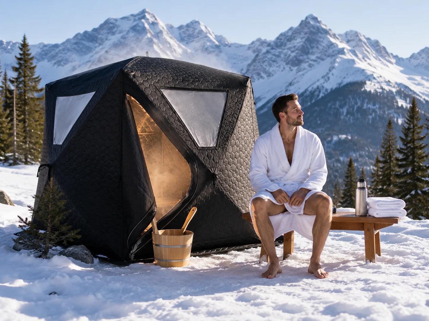 Warmfire Custom Outdoor Square Sauna Tent Insulated Foldable Portable Steam Sauna with Oxford Fabric for Events