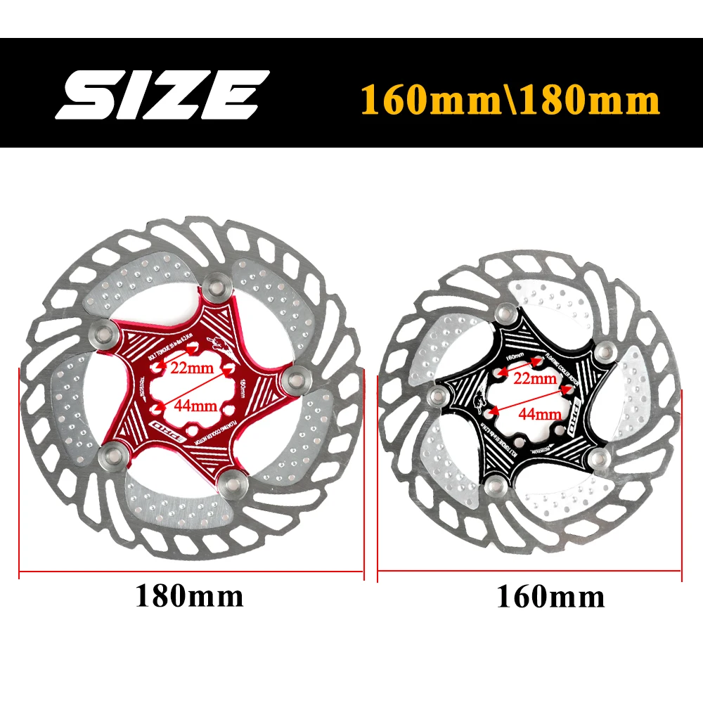 160MM/180MM Heat Dissipation MTB Mountain Bicycle Brake Disc Cooler Cooling Floating Rotor 6 Bolt Mountain Road Bike Part