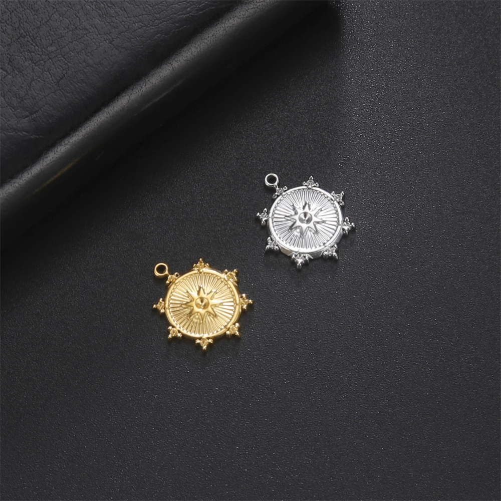 5pcs/Lot Stainless Steel Octagon Stars Pendants Diy Necklaces Earrings Jewelry Charms Handmade Making Accessories 16.6x14.6mm