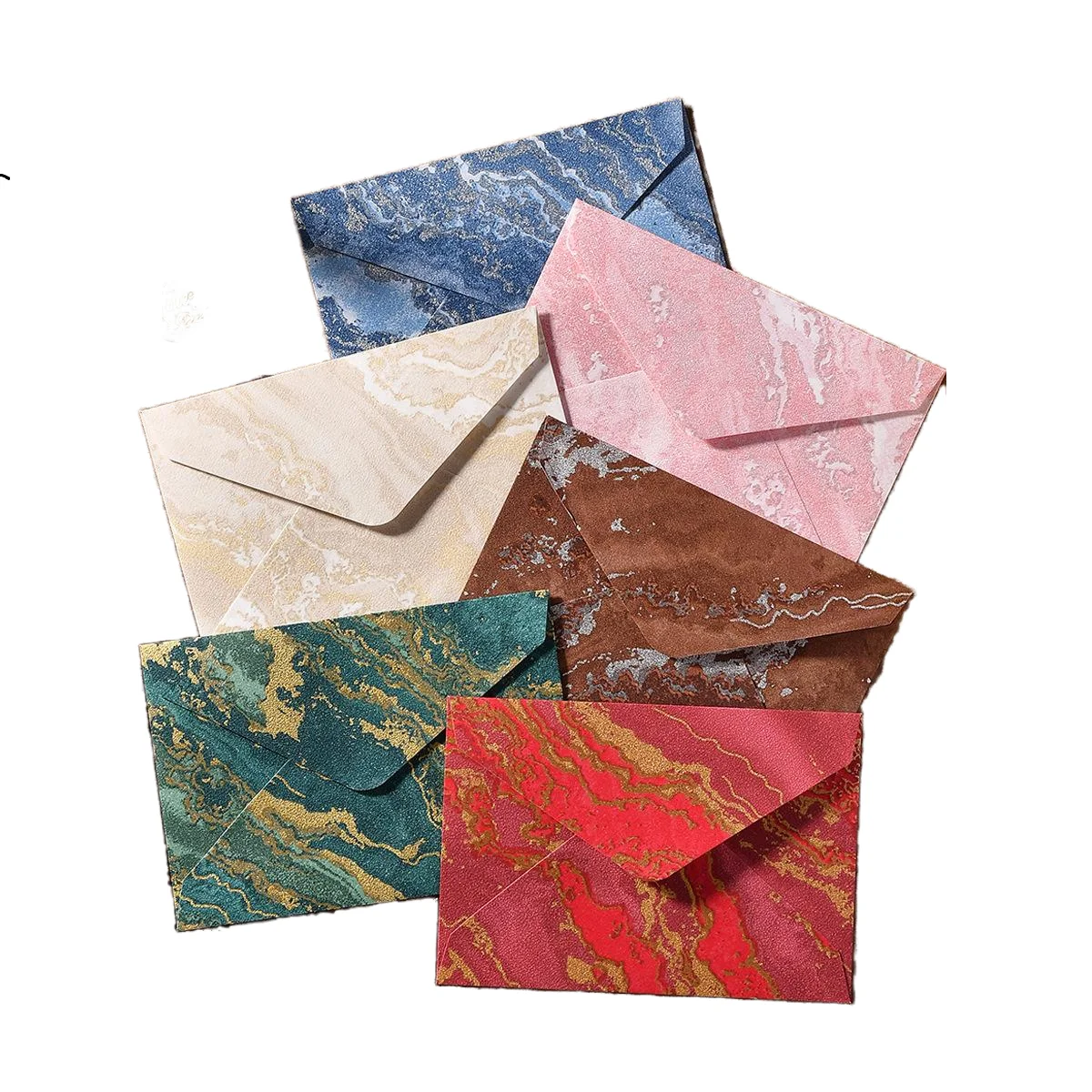 

20pcs/set 16x11cm Embossed Marble Paper Envelopes for Business Birthday Writing Paper Letter Envelopes Green Blue Red Color