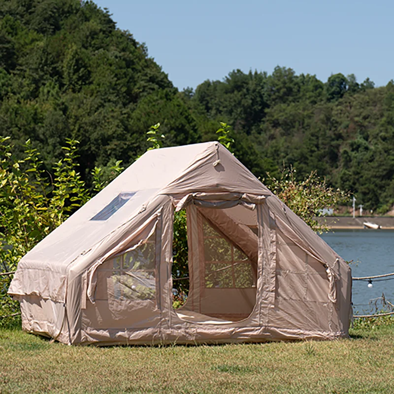

Easy Setup Inflatable Tent for Camping with Landscape Skylight,4 Season Blow Up Tent with Double-door,Waterproof