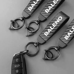 Car Accessories Car Key Chain 360 Degree Rotating Horseshoe Rings for Suzuki Baleno Carbon Leather Car Keychain Chain Key Rings