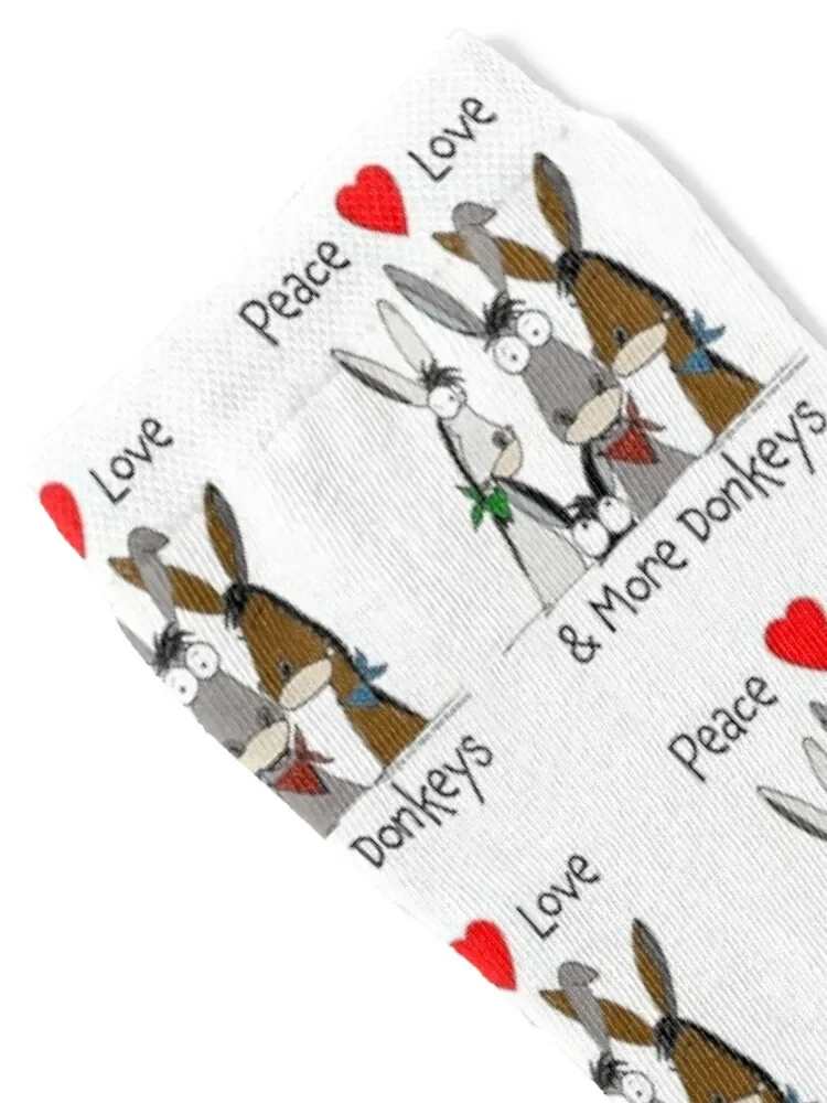 Peace, Love and More Donkeys Socks Lots cartoon Socks Women Men's