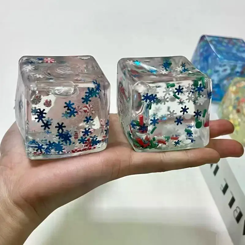 1 قطعة سلسلة عيد الميلاد لعبة حسية طابا كرات الإجهاد مكعب بطيئة الارتفاع لعب للأطفال والكبار الاسترخاء هدية #4