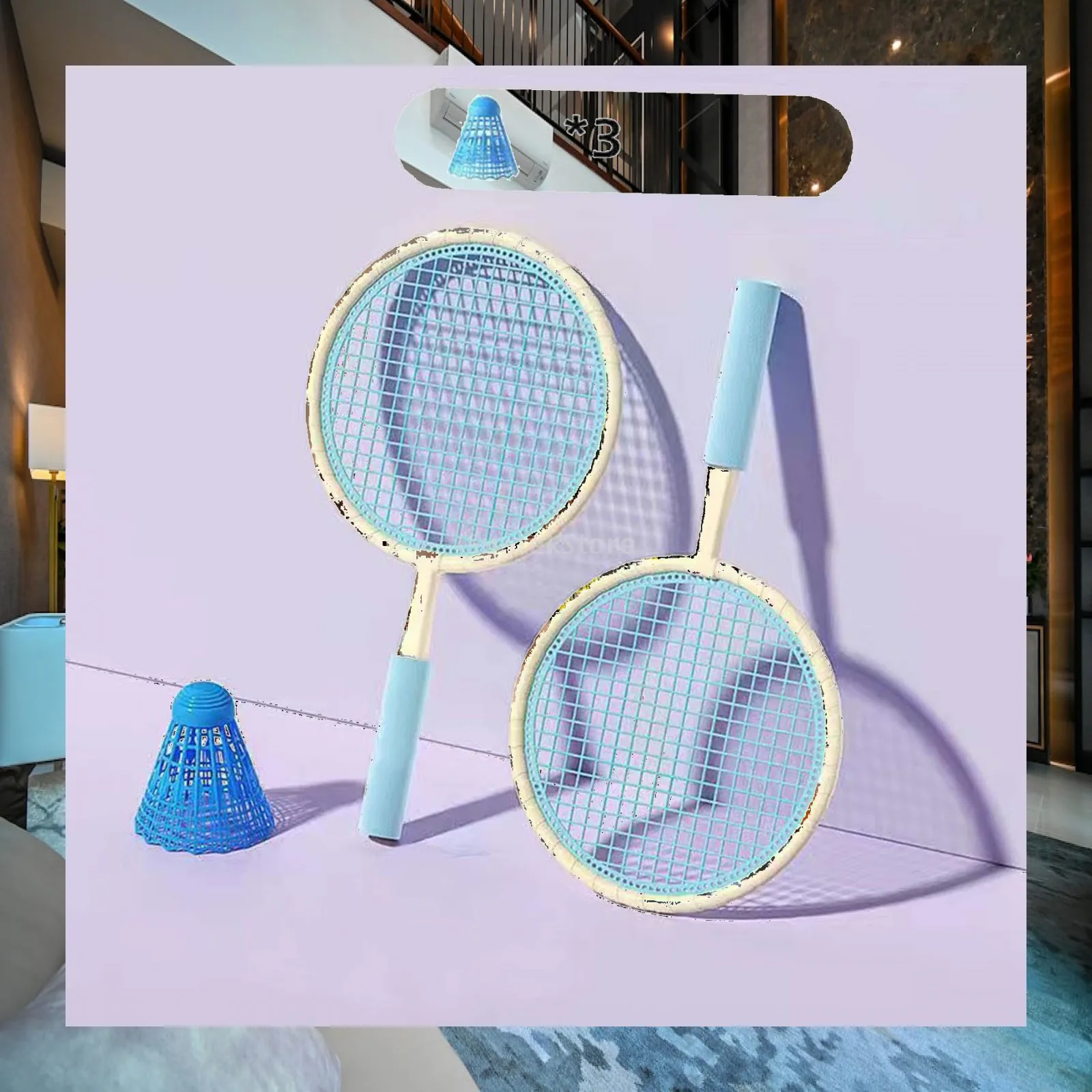 子供用バドミントンラケット-テニスラケット-ラケットスポーツ玩具-スポーツ用バドミントンシャトルコック-スポーツ遊び場の選手-初心者向け