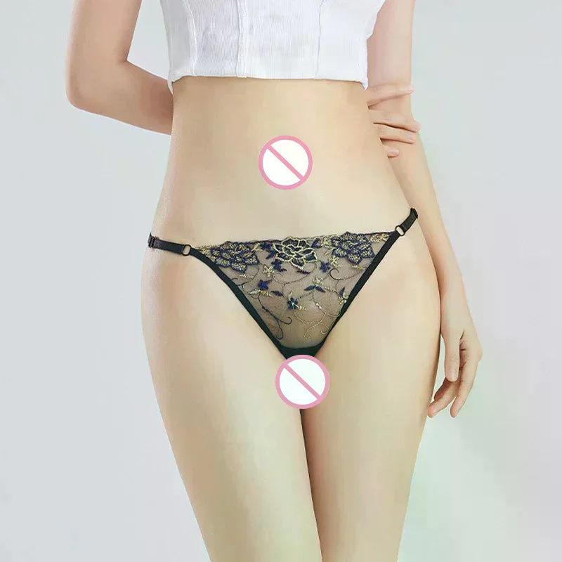 

Женские кружевные стринги, трусики-стринги, сексуальное нижнее белье с цветочным принтом, прозрачные трусики, трусы