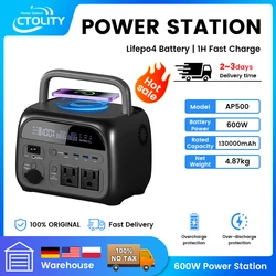 481Wh 600w Portable Power Station UPS Function US Warehouse Stock Shipping Camping Battery 110V AC Outlets Pure Sine Wave