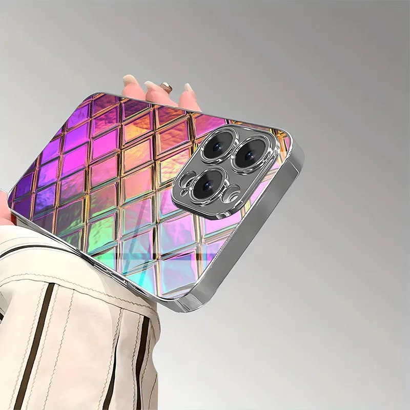 เคสโทรศัพท์มือถือลายตารางสีนีออนรูปทรงข้าวหลามตัด สำหรับ vivo V50 V40 Y29 V30E Y28 V30 V40E Y78 V29E Y78 Y36 Y35 V27E V29 Pro Plus Lite 4G5G