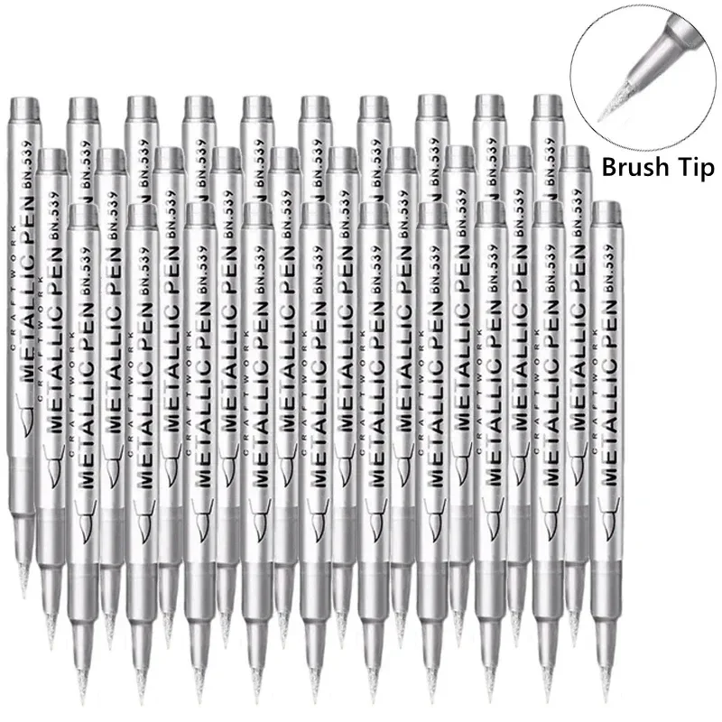 1 Silver BN538 Metallic Marker with Short Rounded Hard Felt Tip