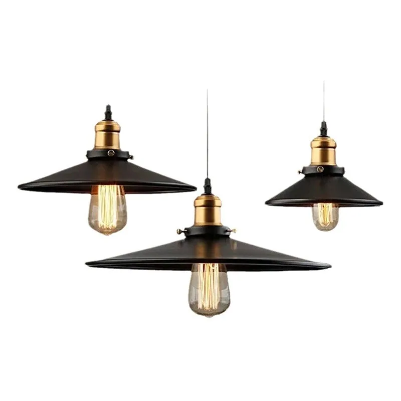 Nordic simple American industrial style rural warehouse retro creative bar restaurant single head small black dress chandelier
