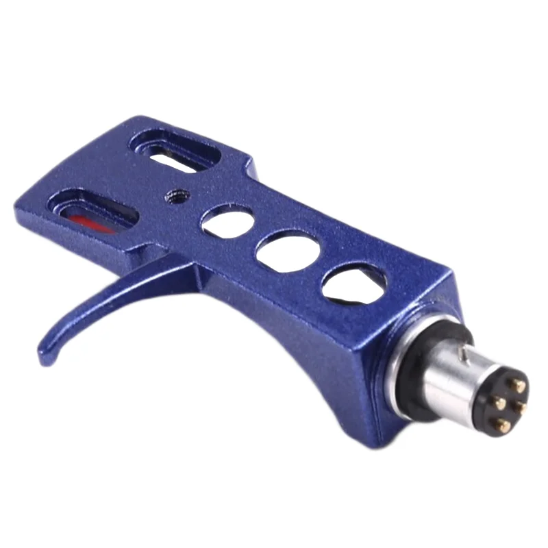 

Universal Hifi DJ LP Turntable Headshell Mount 4PIN Connector Aluminum Alloy Chrome Plated Wires Included Blue