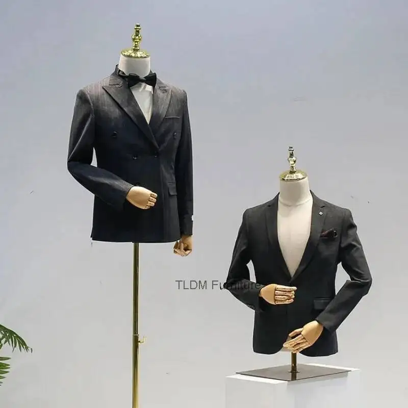 

Male Dress Form with Adjustable Stand, Half-Body Mannequin for Wedding Suit Photography and Window Display Mannequins JT40M