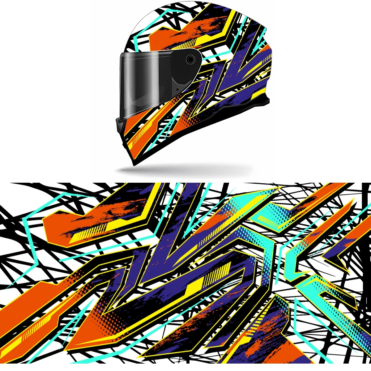 

Abstract Blue Gradient Full Helmet Wrap Sticker Motorcycle Helmet Racing Graphic Decal Vinyl Wrap Helmet Decor Sticker