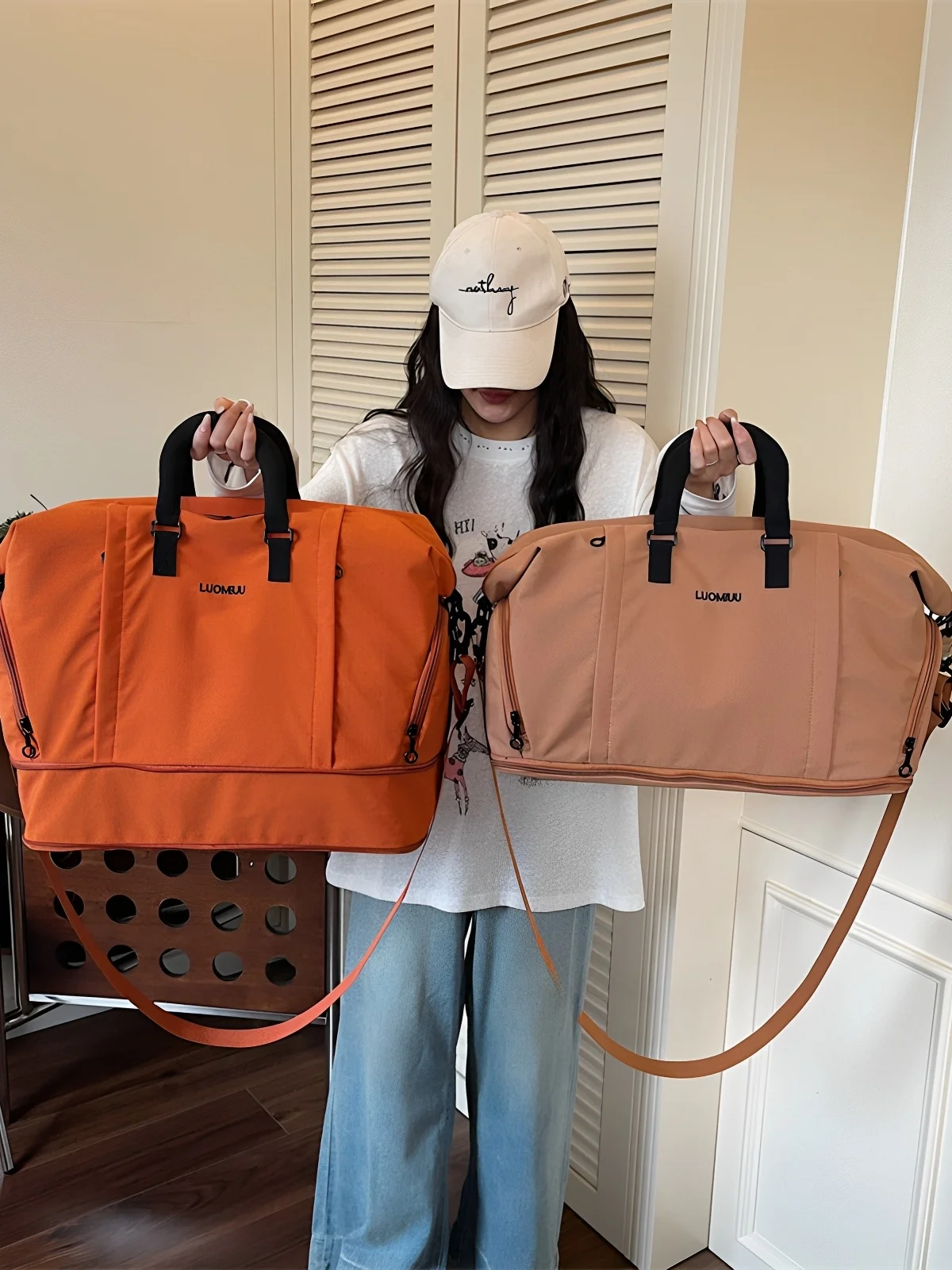 large-capacity-lightweight-travel-handbag-for-short-trips-business-trips-fitness-bag-maternity-storage-bag-nylon-material