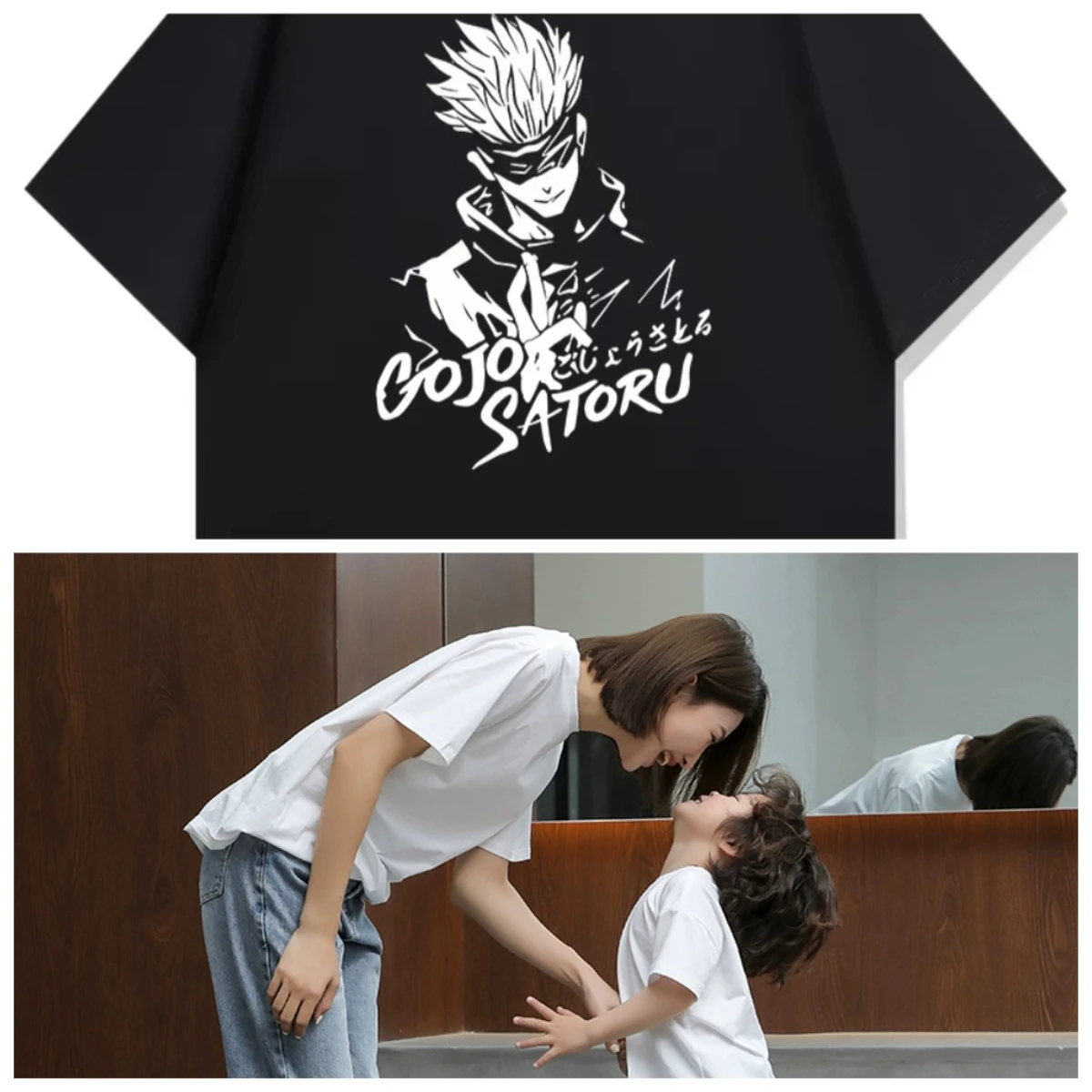 

Spell Return To War Five 2025 Stripes Wu из чистого хлопка с короткими рукавами для мальчиков, летняя новая анимационная тенденция, свободная футболка с короткими рукавами, топ