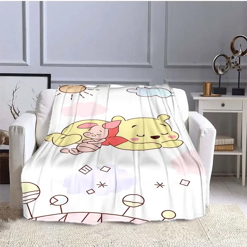 Disney Winnie The Pooh  Printed Blanket Children Adult Blanket Soft and Warm Bedding for Bed Sofa Outdoor Travel Cover Blanket