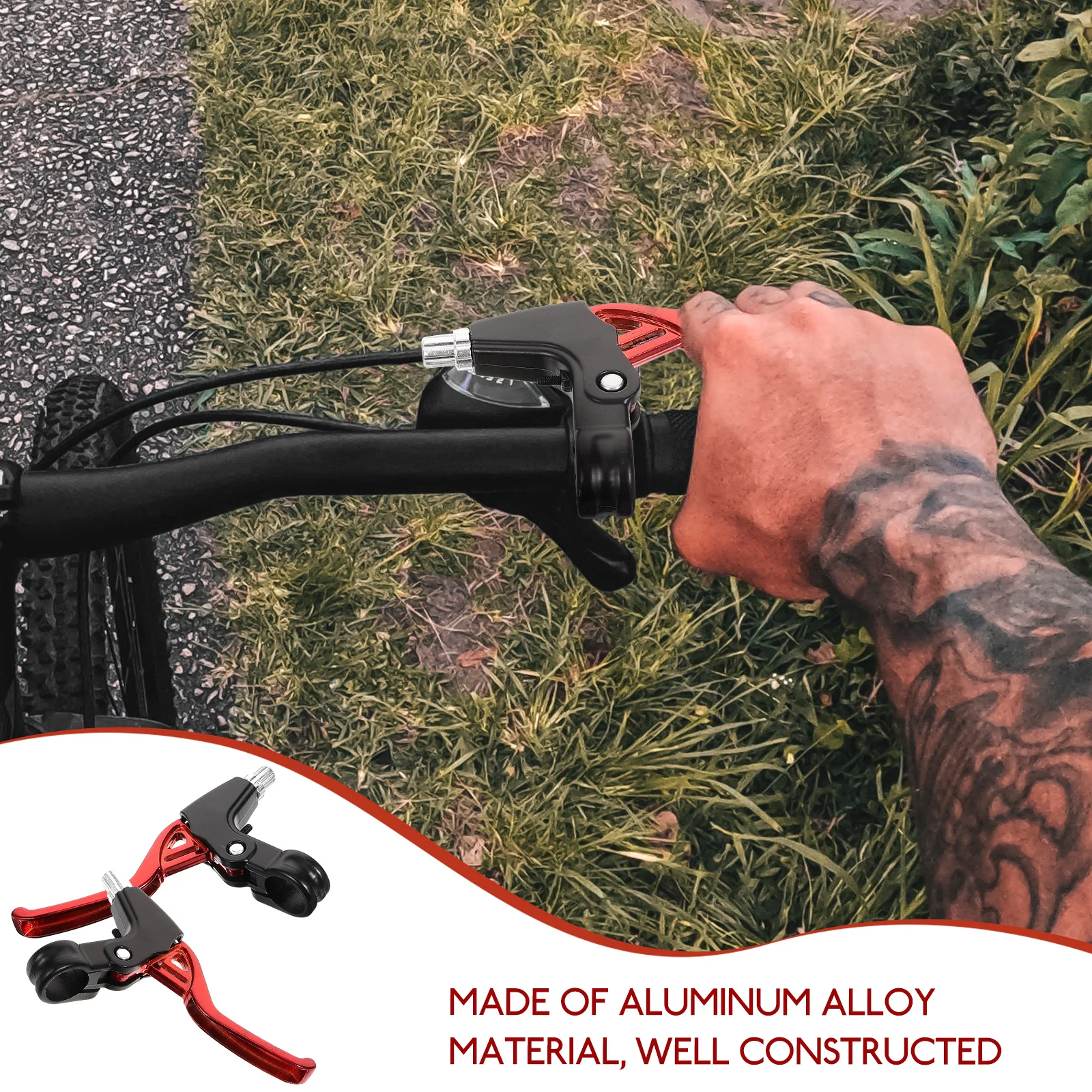 1Pair Aluminum Alloy Bike Brake Lever Set Lightweight Sturdy Bicycle Brake Handles for Mountain Bike Racing Cycling Spare Parts